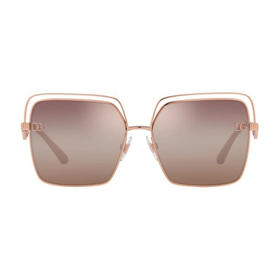 Shop Dolce & Gabbana Dg2268 Square Sunglasses In Pink_gold_purple_grad_orange