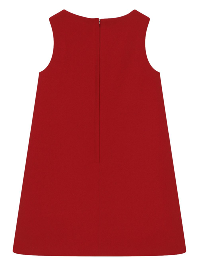 Dolce & Gabbana Rose-embroidered Dress In Red