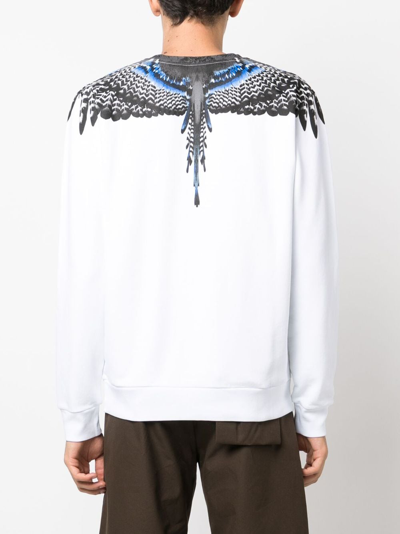 Shop Marcelo Burlon County Of Milan Grizzly Wings Organic Cotton Sweatshirt In White