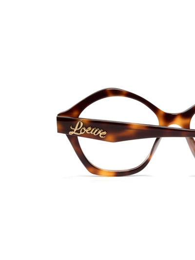 Shop Loewe Tortoiseshell-effect Square-frame Acetate Glasses In Brown