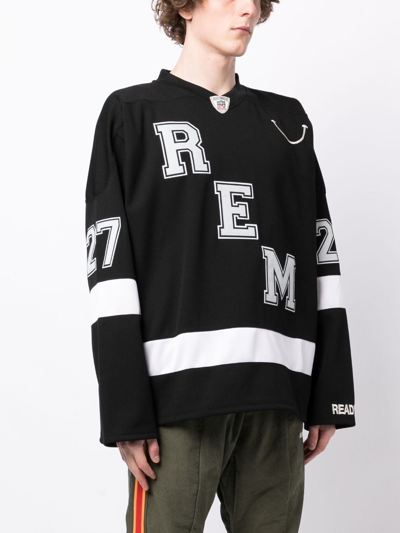 Readymade Logo-embroidered Appliquéd Striped Piqué T-shirt In Black