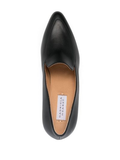 Shop Gabriela Hearst Block-heel Pointed-toe Leather Pumps In Black