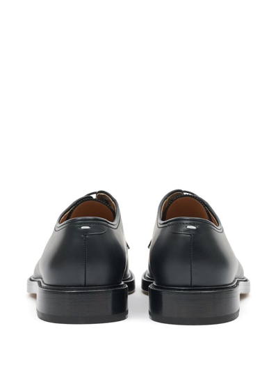 Maison Margiela Tabi-toe Leather Lace-up Shoes In Black