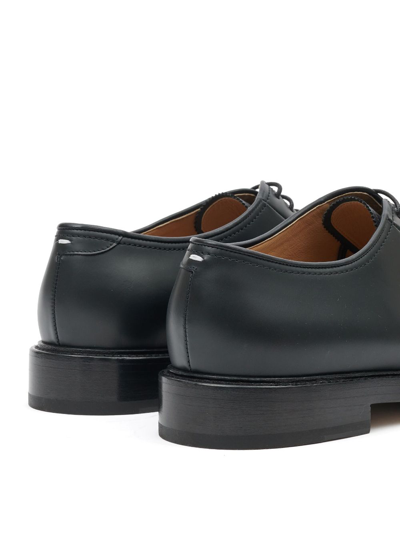 Maison Margiela Tabi-toe Leather Lace-up Shoes In Black