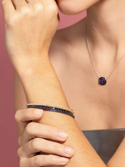 Kwiat 18kt White Gold Stackable Sapphire Bangle In Silver