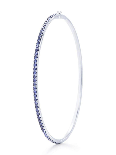 Kwiat 18kt White Gold Stackable Sapphire Bangle In Silver