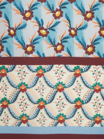 Shop Etro Floral-print Silk Scarf In Blue