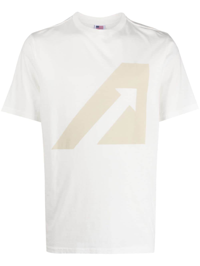 Shop Autry Logo-print Cotton T-shirt In White