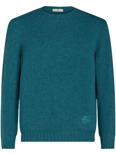 Shop Etro Long-sleeve Cashmere Jumper In Blue