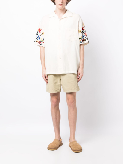 Shop Ymc You Must Create Drawstring Bermuda Shorts In Neutrals