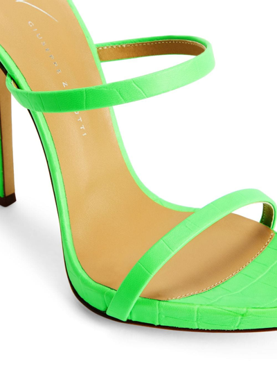 Shop Giuseppe Zanotti Darsey 120mm Double-strap Leather Mules In Green