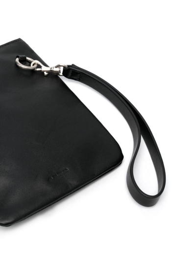 Shop Jil Sander Leather Messenger Bag In Black