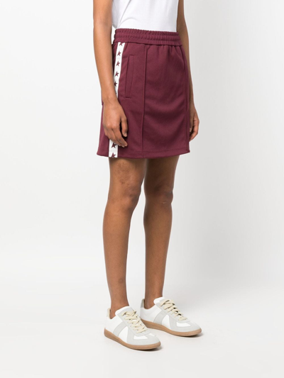 Golden Goose Rock Star Side Stripe Skirt In Red