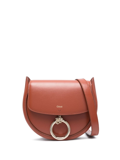 Shop Chloé Small Arlene Leather Crossbody Bag In Brown