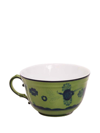 Ginori 1735 Antico Doccia Porcelain Tea Cup In Green