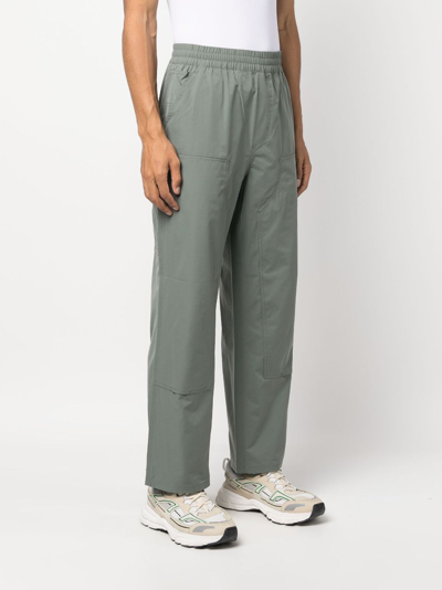 Shop Carhartt Logo-patch Straight-leg Trousers In Green
