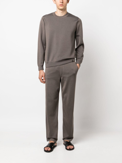 Shop Brioni Drawstring-fastening Track Pants In Brown