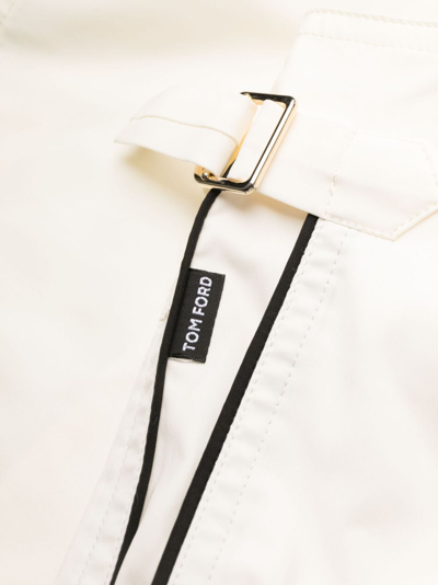 Shop Tom Ford Piped-trim Swim Shorts In White
