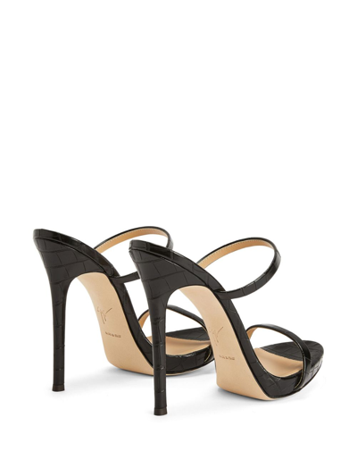 Giuseppe Zanotti Darsey 120mm Double-strap Leather Mules In Black