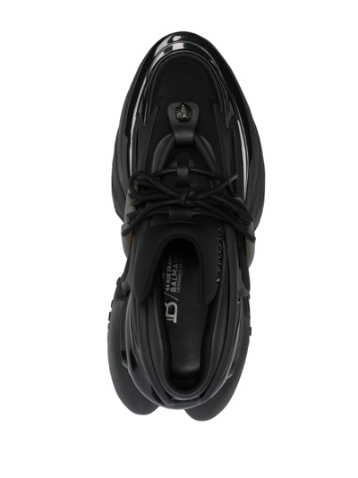 Balmain Unicorn Leather Low-top Sneakers In Black