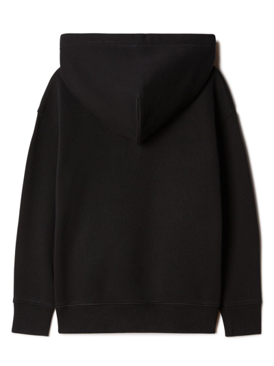 Off-white Logo-print Cotton Hoodie In Black