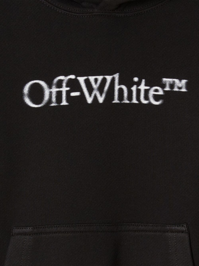 Off-white Logo-print Cotton Hoodie In Black