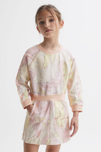 Shop Reiss Jona - Pink Senior Printed Jersey Dress, Uk 10-11 Yrs