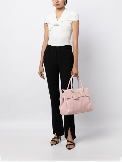 Shop Mulberry Bayswater Leather Shoulder Bag In Pink