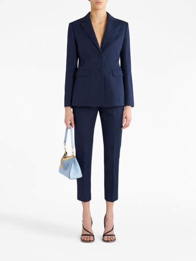 Shop Etro Single-breasted Notched Blazer In Blue