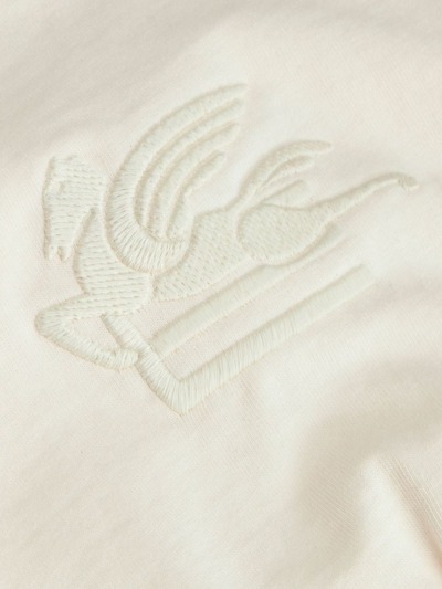 Shop Etro Pegaso-motif Cropped T-shirt In White