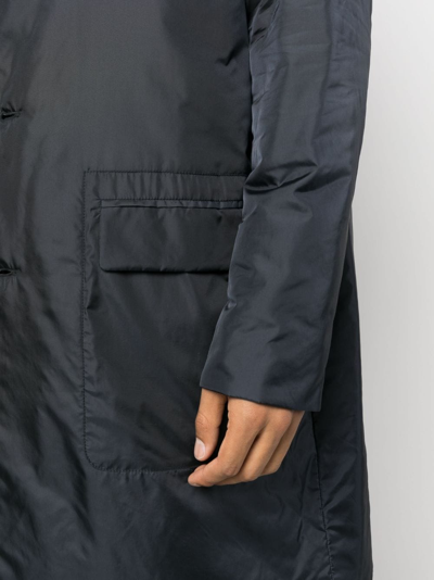 Aspesi Padded Long Coat In Blue