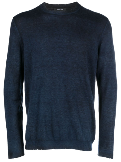 Shop Avant Toi Raw-cut Edge Sweatshirt In Blue