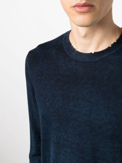 Shop Avant Toi Raw-cut Edge Sweatshirt In Blue
