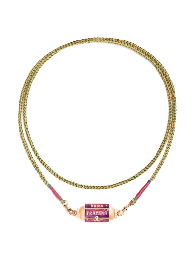 Shop Marie Lichtenberg 18kt Rose Gold Prayers Box Love Locket Diamond Necklace In Pink