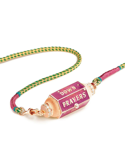Marie Lichtenberg 18kt Rose Gold Prayers Box Love Locket Diamond Necklace In Pink