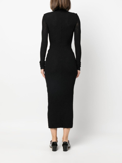 Shop Philosophy Di Lorenzo Serafini Floral-lace Midi Dress In Black