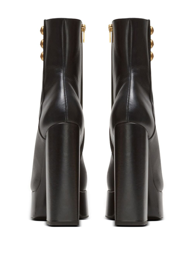 Shop Balmain Brune 135mm Leather Ankle Boots In Black