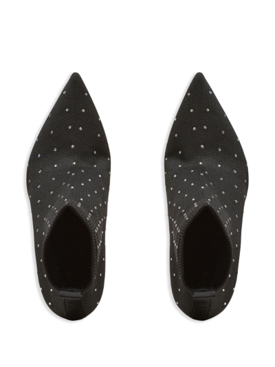 Shop Balmain Moneta Crystal-embellished Ankle Boots In Black