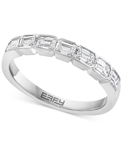 Effy Collection Effy Diamond Emerald-cut Band (3/4 Ct. T.w.) In 14k White Gold In White Gold