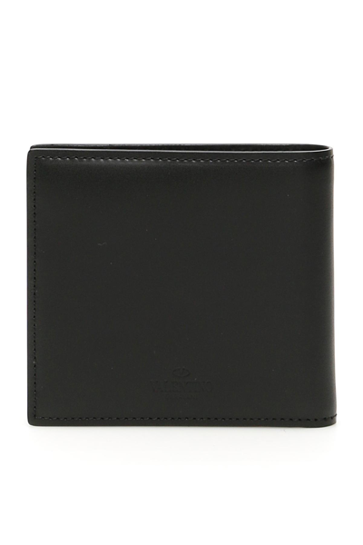 Shop Valentino Vltn Bi-fold Wallet In Black