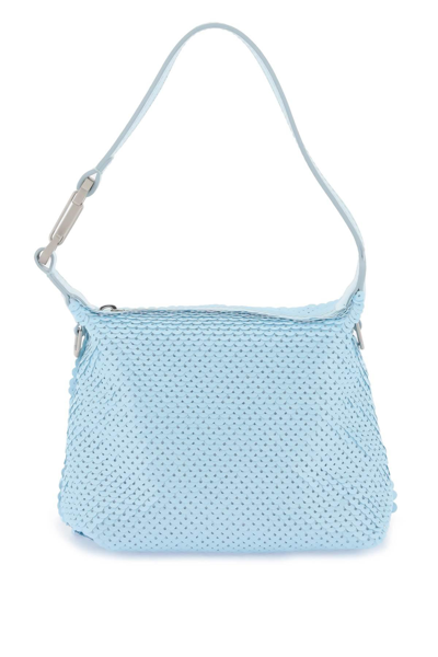 Shop Eéra Sequined Mini Moon Bag In Light Blue