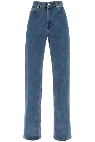 Shop Burberry 'bergen' Loose Jeans With Straight Cut In Blue