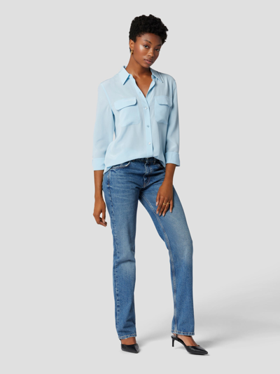 Shop Equipment Slim Signature Silk Shirt In Dream Blue