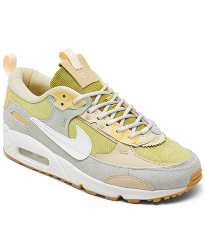 Shop Nike Women's Air Max 90 Futura Casual Sneakers From Finish Line In Buff Gold/summit White