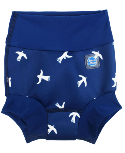 Shop Splash About Baby Boys Printed Swim Diaper In White Birds