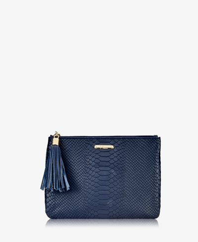 Shop Gigi New York All In One Leather Clutch In Navy
