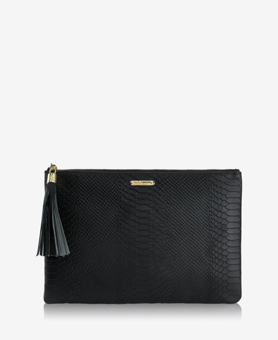 Shop Gigi New York Uber Leather Clutch In Black