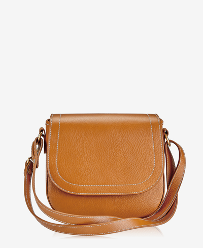 Shop Gigi New York Jackson Leather Saddle Bag In Camel