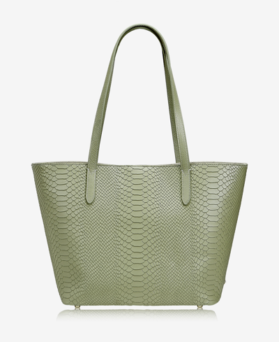 Shop Gigi New York Teddie Leather Tote In Sage