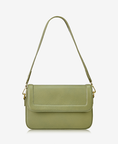 Shop Gigi New York Margot Leather Shoulder Bag In Sage